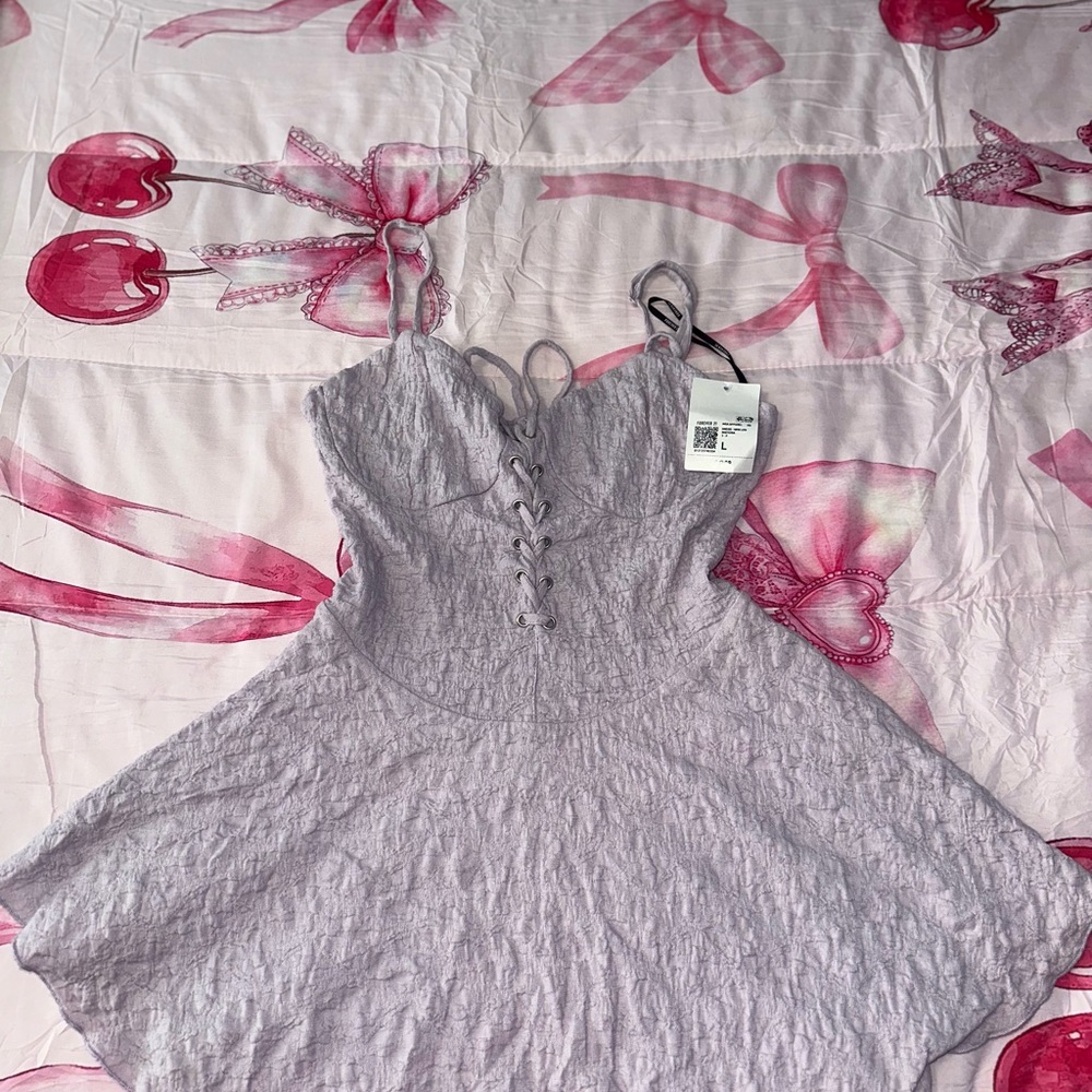 Forever 21 Lilac Lace-Up Dress